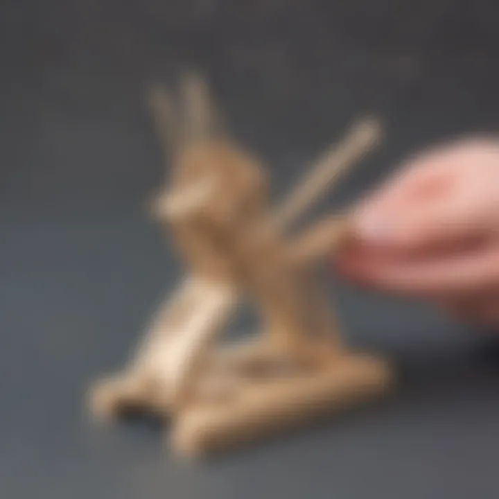 Creative STEM project involving child designing and testing a mini catapult
