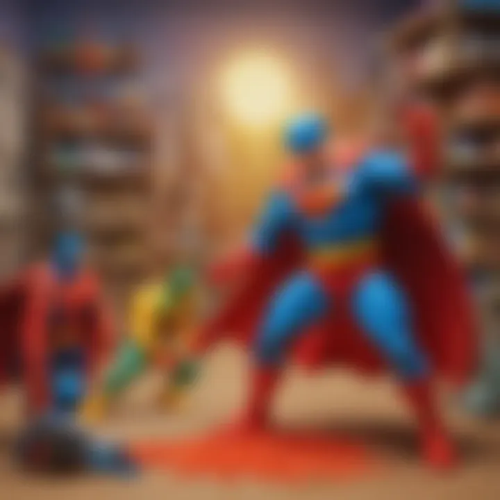 Creative Play-Doh superhero storytelling scene