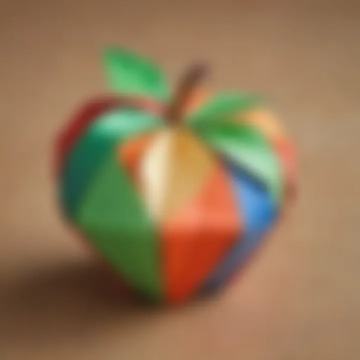 Colorful Origami Apple Gift for Teacher