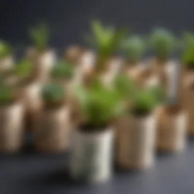 Eco-friendly plant pots repurposed from toilet paper rolls