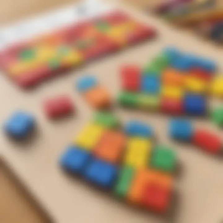 Colorful CVC game materials on a table