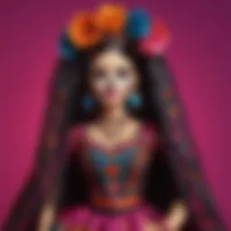 Day of the Dead Barbie in vibrant traditional attire