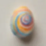 Artistic watercolor swirls design on hard boiled egg