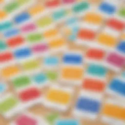 Colorful flashcards featuring sight words for kindergarten
