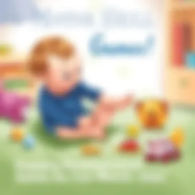 Infant practicing motor skills with soft toys
