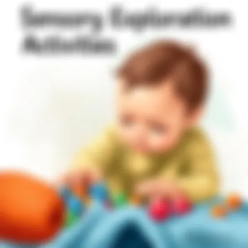 A baby engaging in sensory play with colorful textures