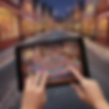 Digital Adaptation of the Classic Candy Lane Game Digital version of Candy Lane being played on a tablet, illustrating modern adaptations.