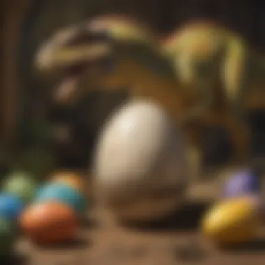 Dinosaur and Easter Egg in Surreal Connection