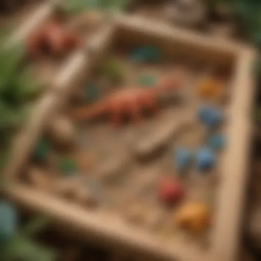 Dinosaur excavation sensory box