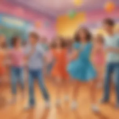 Kids dancing at birthday party disco station