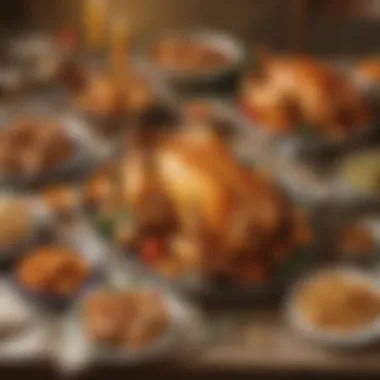 Festive Table with Chicken Delicacies An inviting table set for a festive gathering with chicken delicacies.