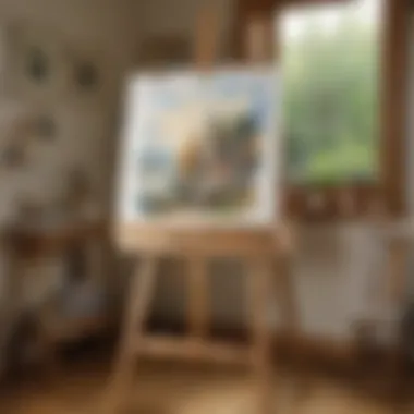 Art easel in diverse settings