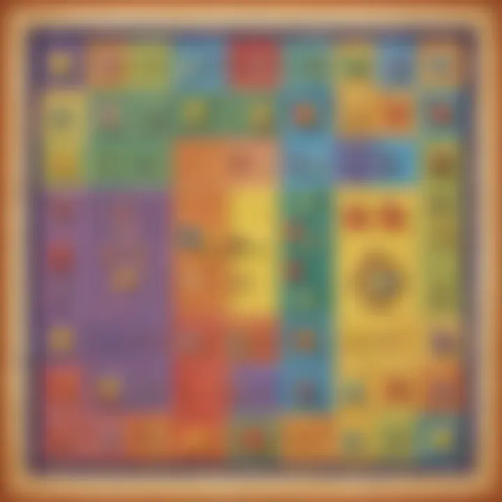 Colorful game board illustrating division concepts