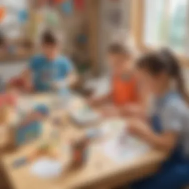 Children Engaged in DIY Craft Activity