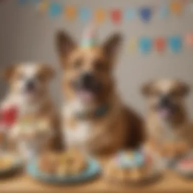 Delicious dog-friendly treats arranged for a birthday celebration