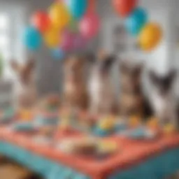 Creative dog-themed birthday party setup with playful decorations