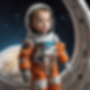 Two-year-old boy in astronaut outfit