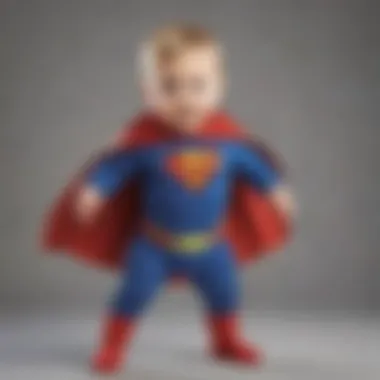 Mighty Superhero Ensemble Two-year-old in superhero costume with cape