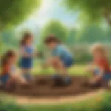 Children planting seeds in a garden