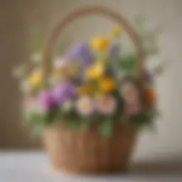 Elegant Easter basket with floral accents