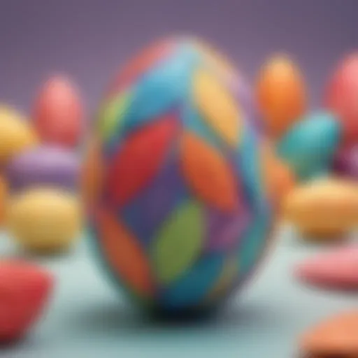 Colorful paper egg decorations