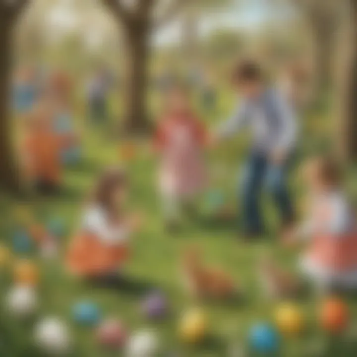 Educational activities incorporated into an Easter egg hunt