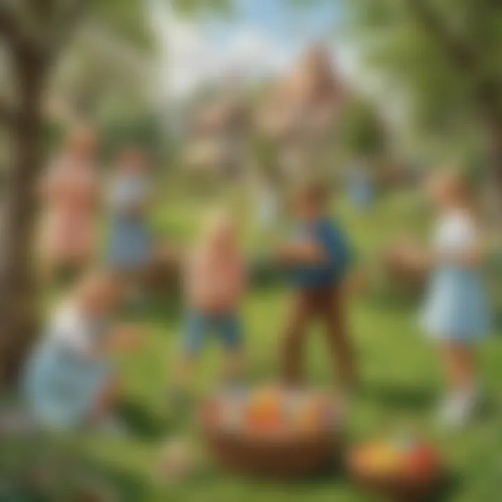 Interactive outdoor games themed around Easter festivities