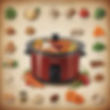 Core Ingredients for Healthy Crock Pot Cooking An overview of essential crock pot ingredients displayed tastefully