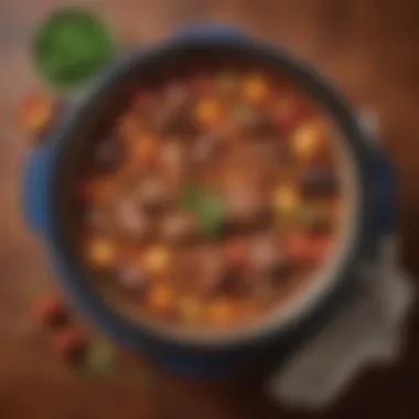 Deliciously Plated Crock Pot Creation A beautifully plated crock pot dish with rich colors and textures