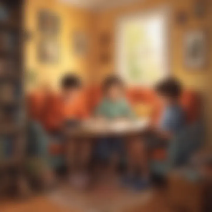 Children reading together in a cozy corner