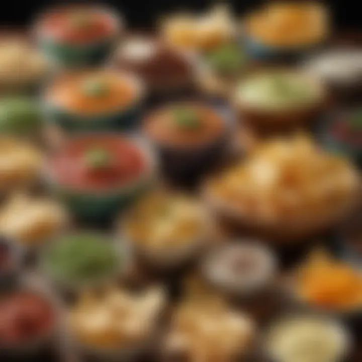 Delicious dips presented in stylish bowls, perfect for sharing during the game.