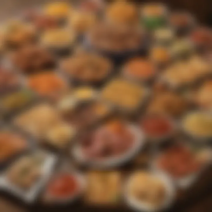An elegant arrangement of appetizers, showcasing their visual appeal.