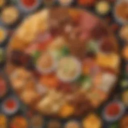 A vibrant platter of assorted bite-sized snacks ideal for game day.