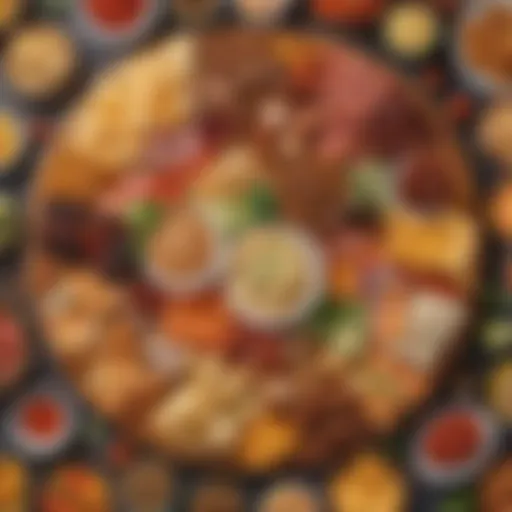 A vibrant platter of assorted bite-sized snacks ideal for game day.