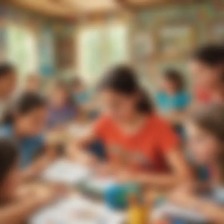 Creative arts and crafts session at summer camp