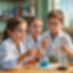 Engaged children participating in a science experiment