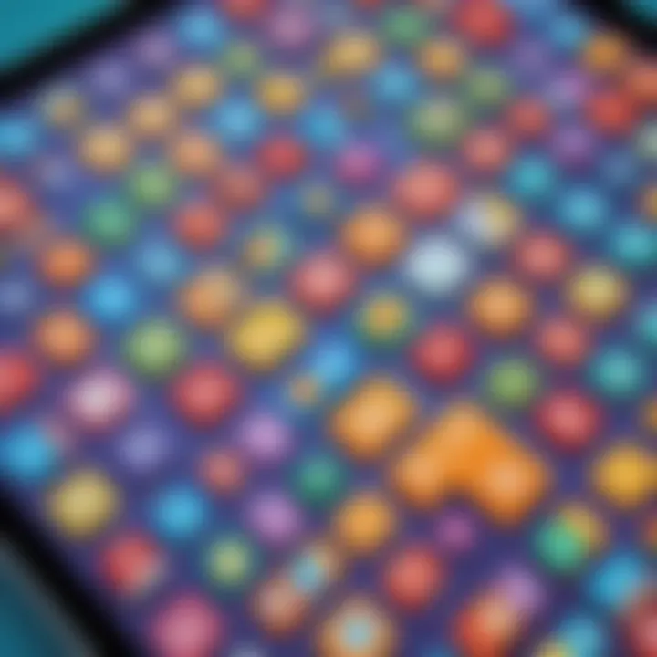 Screenshot of a colorful educational app