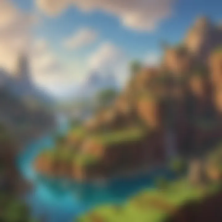 A Minecraft landscape with educational elements, highlighting critical thinking.