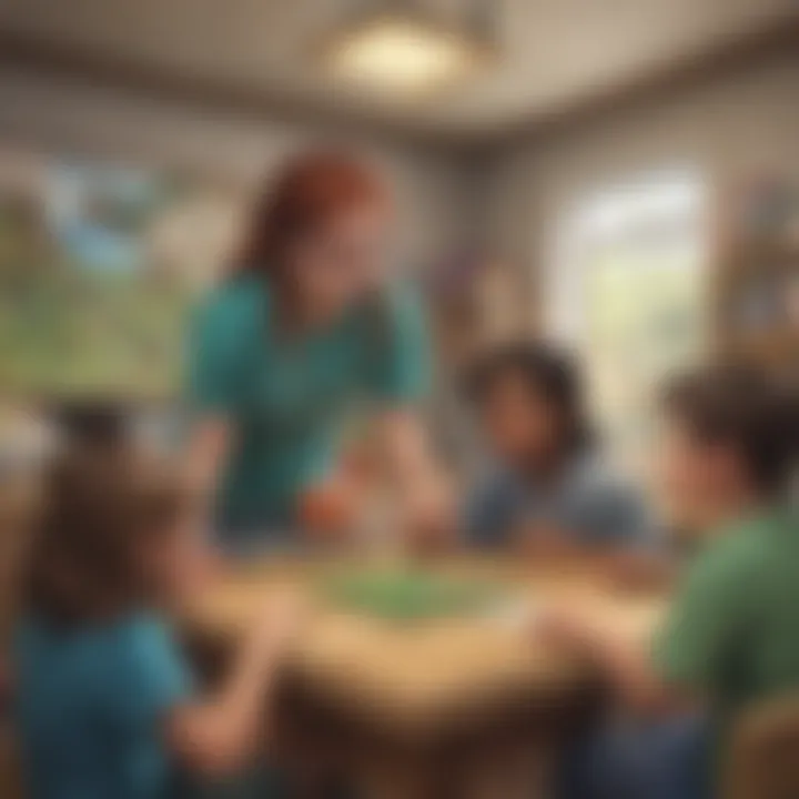 A teacher guiding students on using Minecraft for educational purposes.