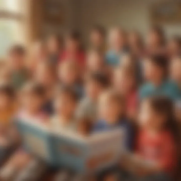 A group of children watching an educational program together