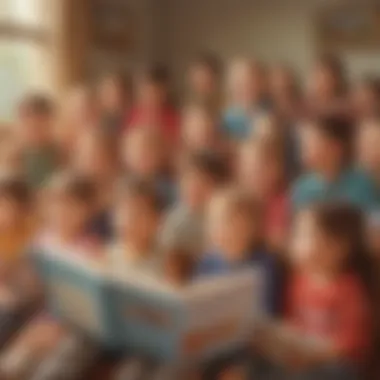 Social Interaction during Viewing A group of children watching an educational program together