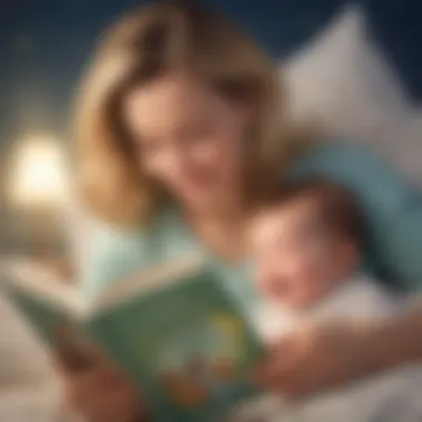 Parent reading a bedtime story to a smiling baby