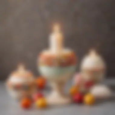 Elegant Eggshell Candle Holder with Candy Accents