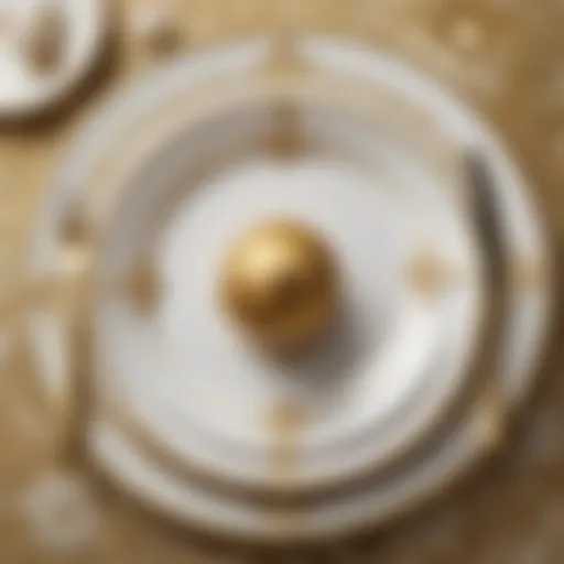 Elegant Christmas placemat with gold and pearl accents