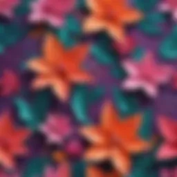 Elegant Floral Origami Design in Colored Foil