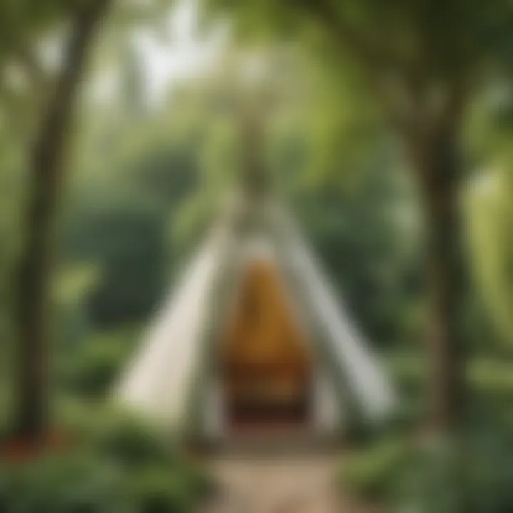 Elegant garden teepee adorned with climbing vines