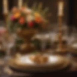 Elegant table setting with gold accents