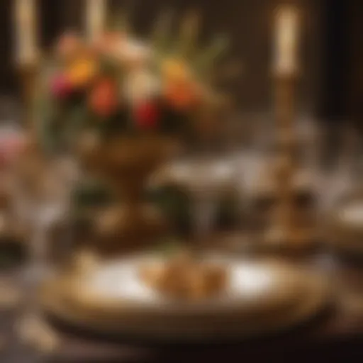 Elegant table setting with gold accents