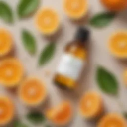 Essential Oil Bottle and Fresh Citrus