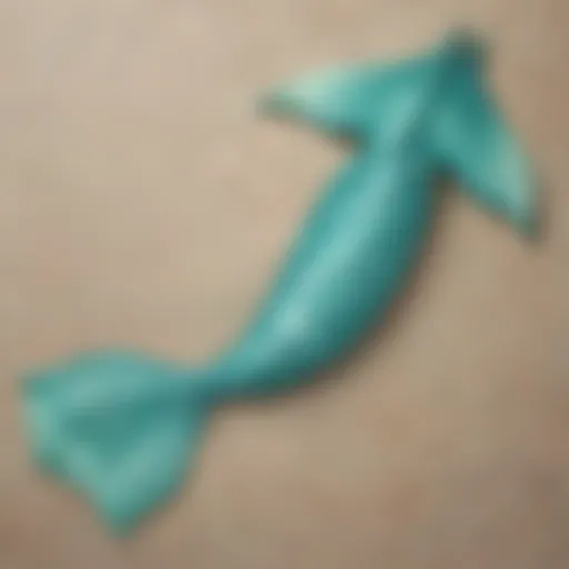 Mermaid swim tail with monofin in aquamarine hues